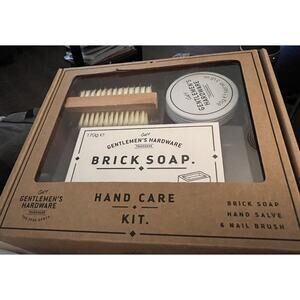 Gentlemen's Hardware Hand Kit, Brick Soap, Hand Salve And Nail Brush Gift Set